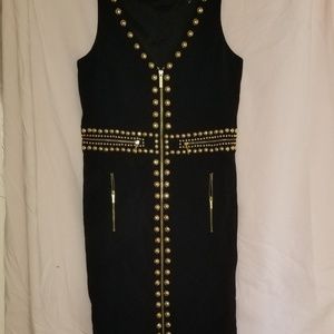 Black Dress with Gold Studs